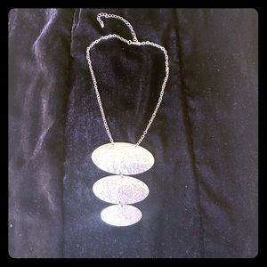 Silver tone statement necklace